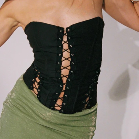 Princess Polly Black Eden Lace Up Corset - Picture 1 of 6